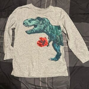 Carter's Gray Long Sleeve Tee with Dinosaur Print